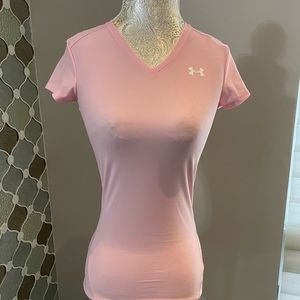Under Armour HeatGear Short Sleeve Womens Training Top - Pink Small